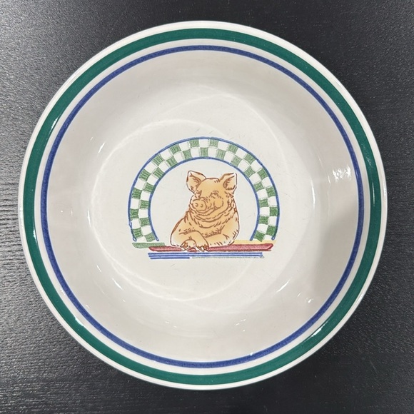 Century Stoneware Fannie's Farm Serving Bowl and 4 Plates Set - Picture 12 of 13